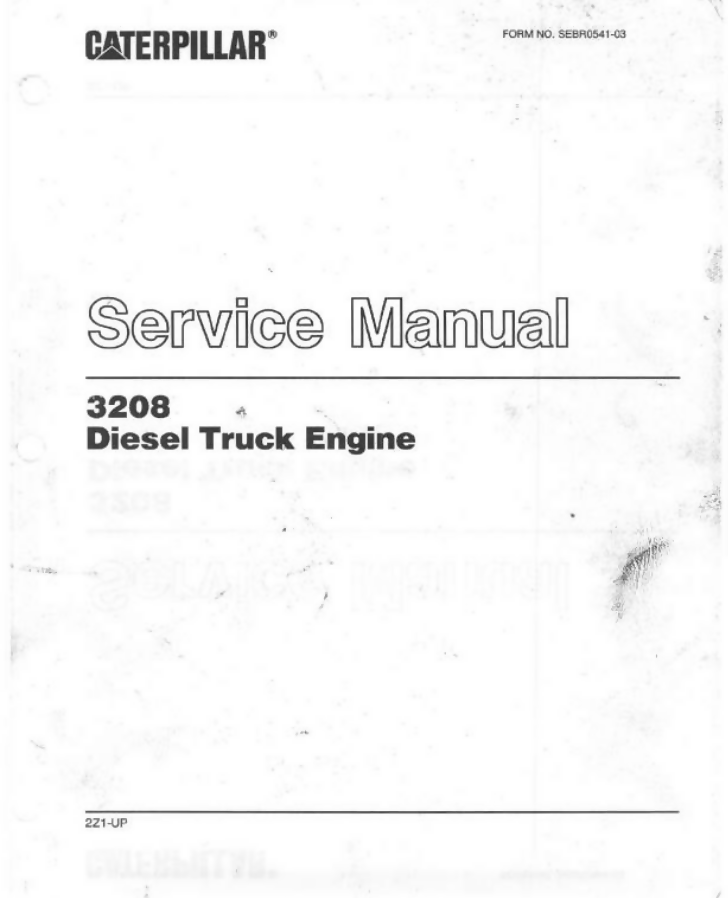CATERPILLAR 3208 DIESEL TRUCK ENGINE SERVICE MANUAL- on Lucasgift