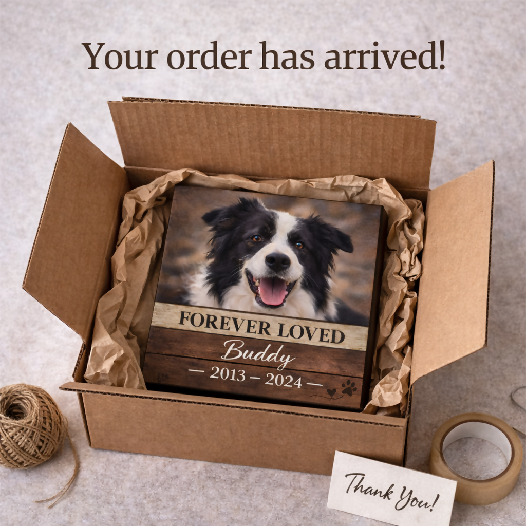 Personalized Pet Memorial Printed - Wood Photo Block - Dog Loss Gift - Dog Memorial Gift - Pet Loss Gift Dog - Pet Memorial Gift- on Lucasgift