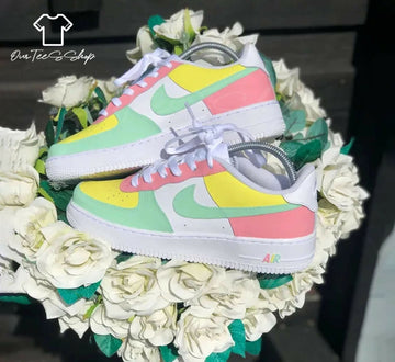 Custom Black Outline AF1 Sneakers, Hand Painted Personalized Shoes