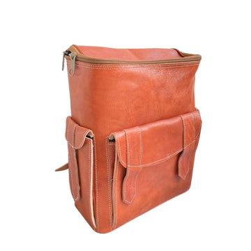 Moroccan Handcrafted Real Leather Backpack Artisanal Premium Travel Bag- on Lucasgift