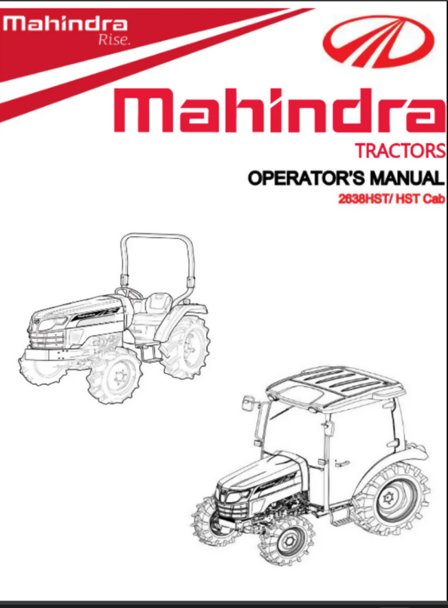MAHINDRA 2638HST TRACTOR MANUAL OPERATORS- on Lucasgift