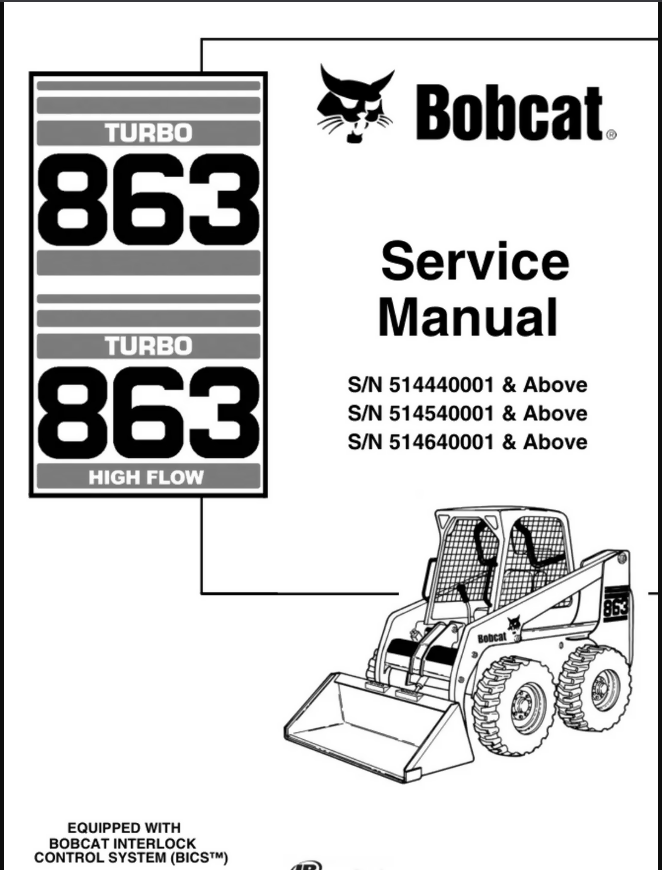 BOBCAT 863 SKID STEER MANUAL SERVICE SCHEMATICS REPAIR- on Lucasgift