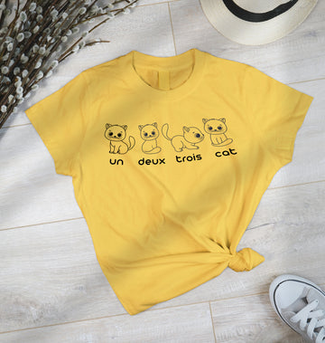 Cat Sweatshirt, Un Deux Trois Cat Sweatshirt , Funny Cat Shirt, French Cat Shirt, Cute Cat Sweater, Cat Mom Shirt, Cats French Sweatshirt-Lucasgift