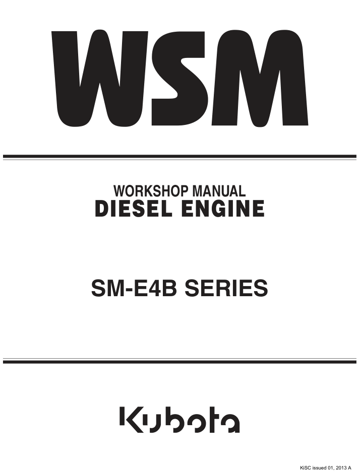 KUBOTA ENGINE 3 CYLINDER SM-E4B SERVICE REPAIR SHOP MANUAL- on Lucasgift