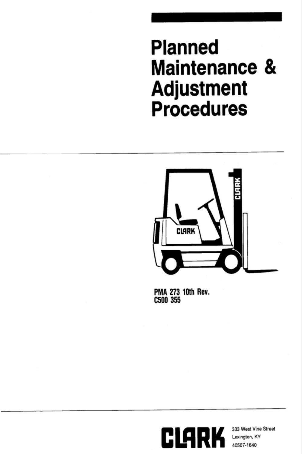 CLARK C500 355 FORKLIFT SERVICE REPAIR SHOP MANUAL