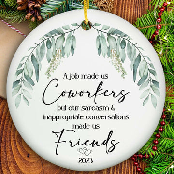 Coworker Christmas Gift Ornament - Ceramic-One Side Printing- on Lucasgift