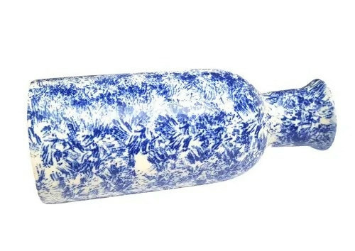 Handcrafted Indian Blue Marble-Effect Ceramic Vase- on Lucasgift
