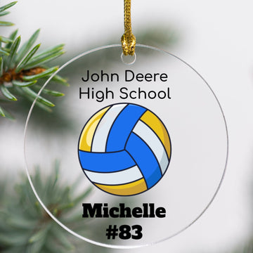 Personalized Volleyball Ornament - Acrylic