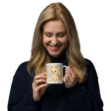 Frosty Forest Friend – Cute Fox Mug- on Lucasgift