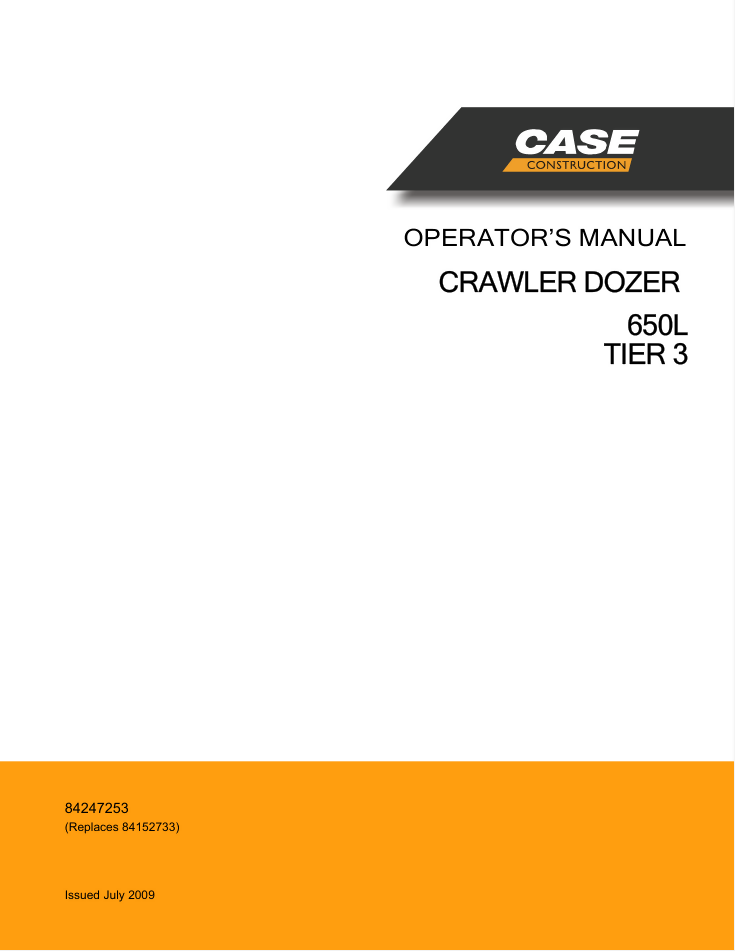 CASE 650L CRAWLER DOZER OPERATOR MANUAL- on Lucasgift