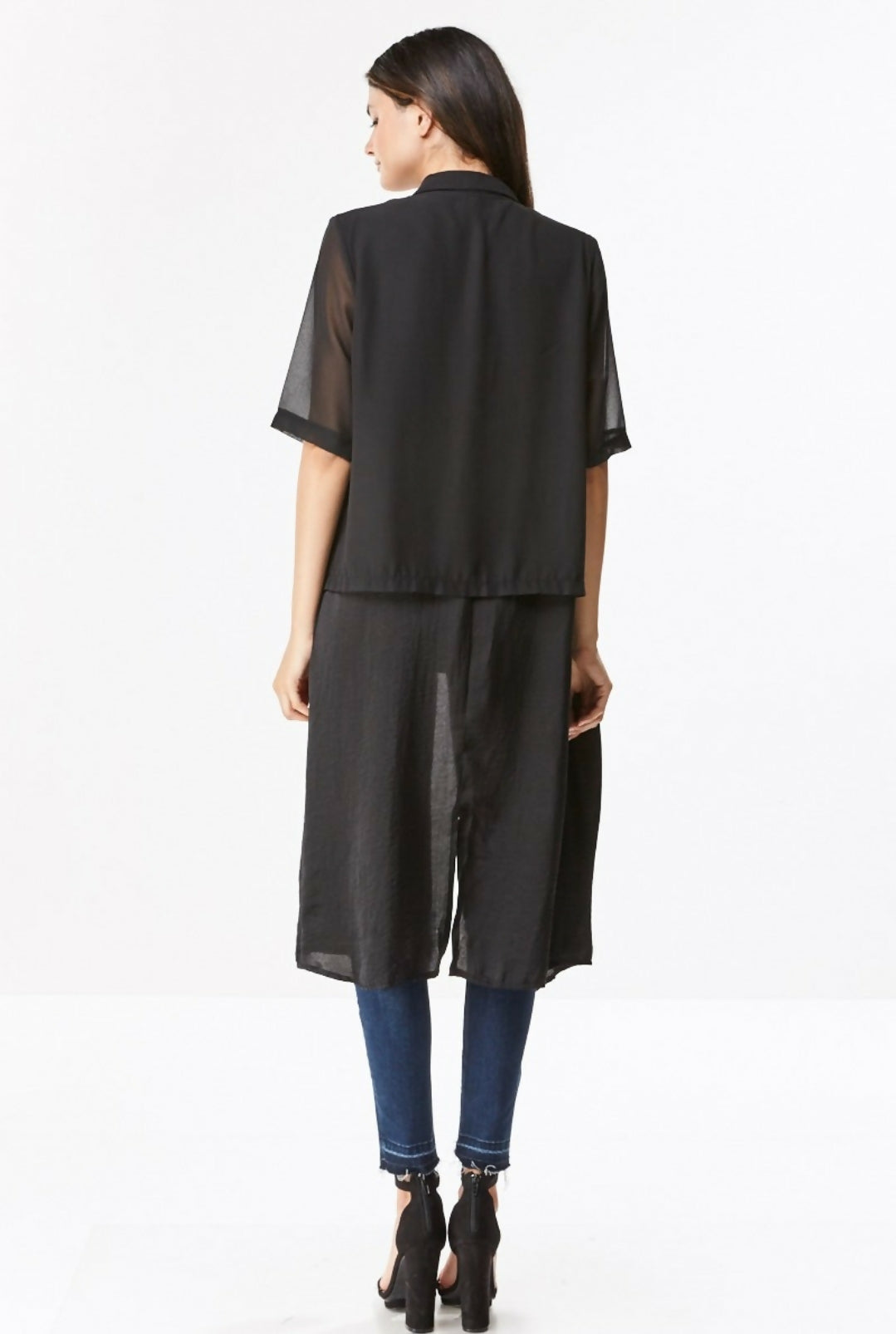 Boutique Double Layered Chiffon Coat- on Lucasgift