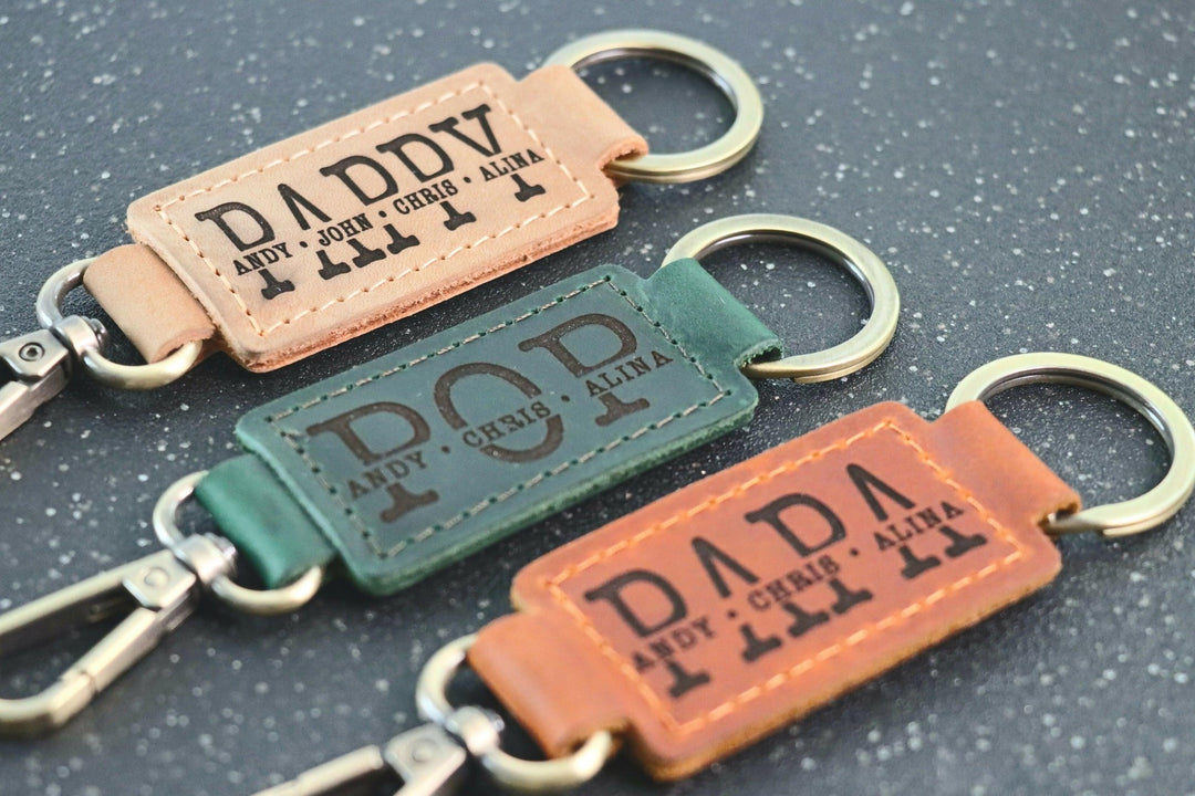PAPA KEYCHAIN, Leather Keychain, Papa Gift, Gifts for Papa, Papa CHRISTMAS Gifts, Papa Gifts, Custom Papa Christmas Keychain, Father gift- on Lucasgift