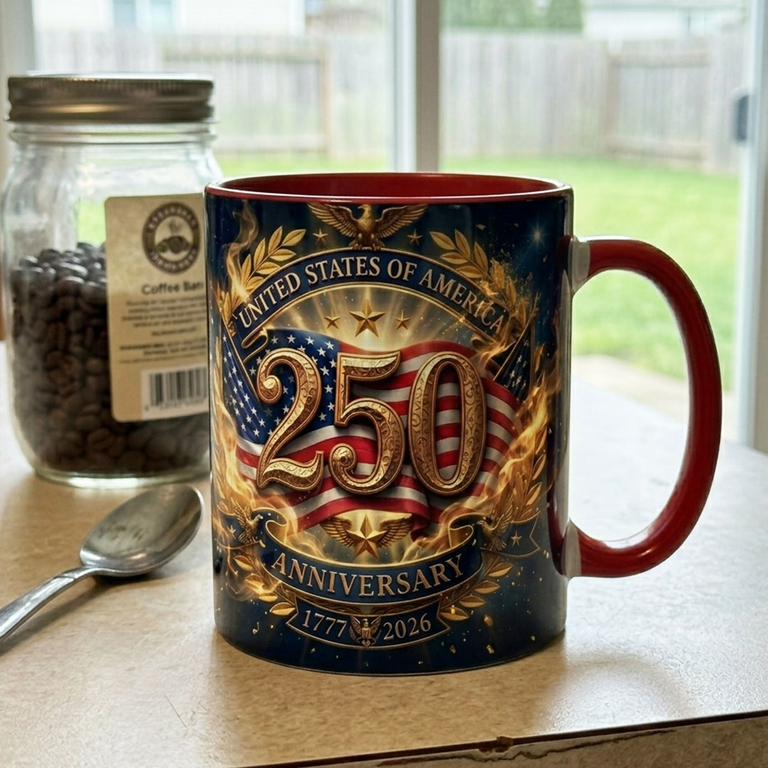 250th American Independence Anniversary Coffee Mug 1776–2026, Patriotic 4th of July Gifts for Men Women, Dad Mom Grandma Grandpa, 11oz 15oz Ceramic Mug