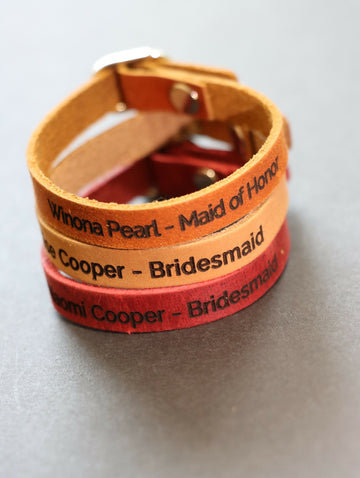 Groomsman Bracelets, BEST MAN BRACELET, Engraved Leather Bracelet, Personalized Bracelet, Wedding Gifts- on Lucasgift
