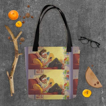 Soft Evenings, Quiet Loops – Cozy Humor Tote- on Lucasgift