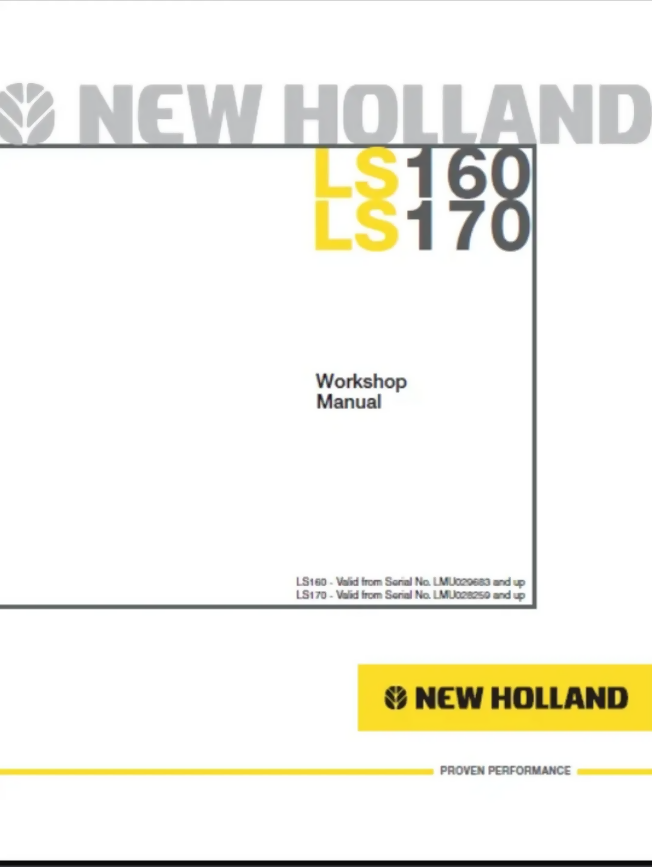 New Holland LS160 and LS170 Skid Steer Service Manual- on Lucasgift