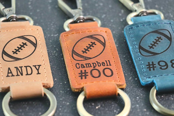 Football Keychain, Personalized Football Keychain, Football Lover Gift, Football Player Christmas Gift- on Lucasgift