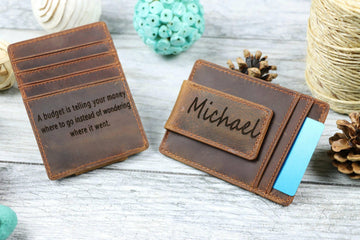 Front Pocket Wallet with Magnetic Money Clip- on Lucasgift