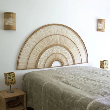 Half moon Queen Headboard//Hand made Malawi Wall hanging Headboard- on Lucasgift