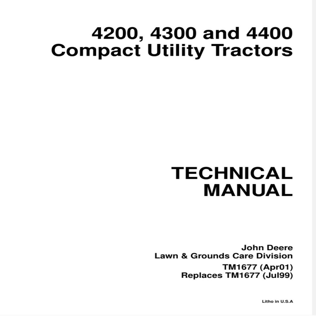 John Deere 4200 4300 4400 Compact Utility Tractor TM1677 Computer Manual