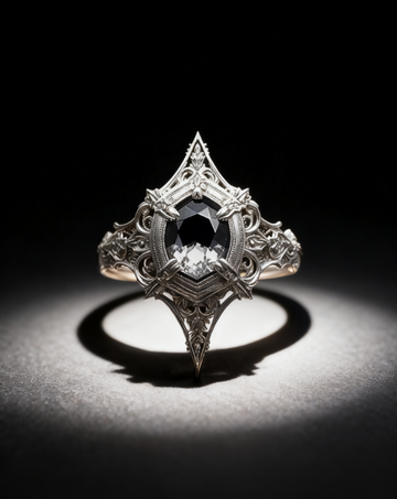 Baroque Gothic Ring, Sterling Silver Intricate Filigree Band, Vintage Statement Heirloom, Handmade Romantic Gift- on Lucasgift