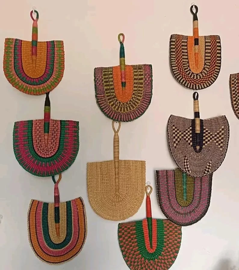 Bolga fans Decorative Bolga fans wall hanging Baskets Woven Bolga Fans- on Lucasgift