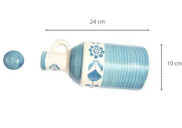 Indian Handcrafted Blue Floral Ceramic Oil Dispenser- on Lucasgift