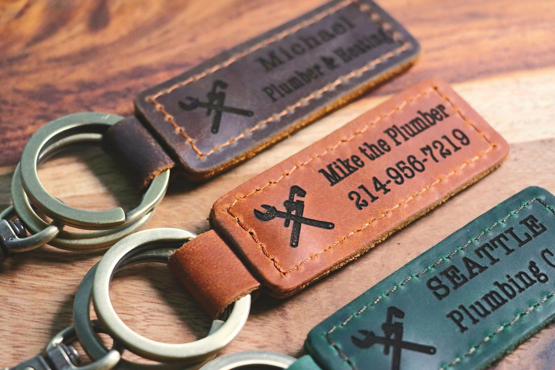 Business Owner Keychain, Personalized Plumber Keychain, Plumber Owner Gift, Plumber Christmas Gift- on Lucasgift