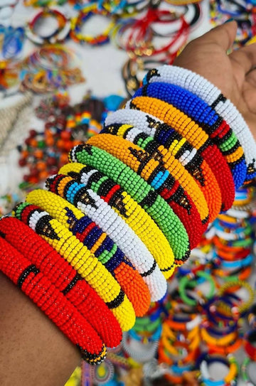 5pcs of Beaded Zulu bracelets African bracelets maasai bracelet gift for her women bracelets Maasai bangles- on Lucasgift