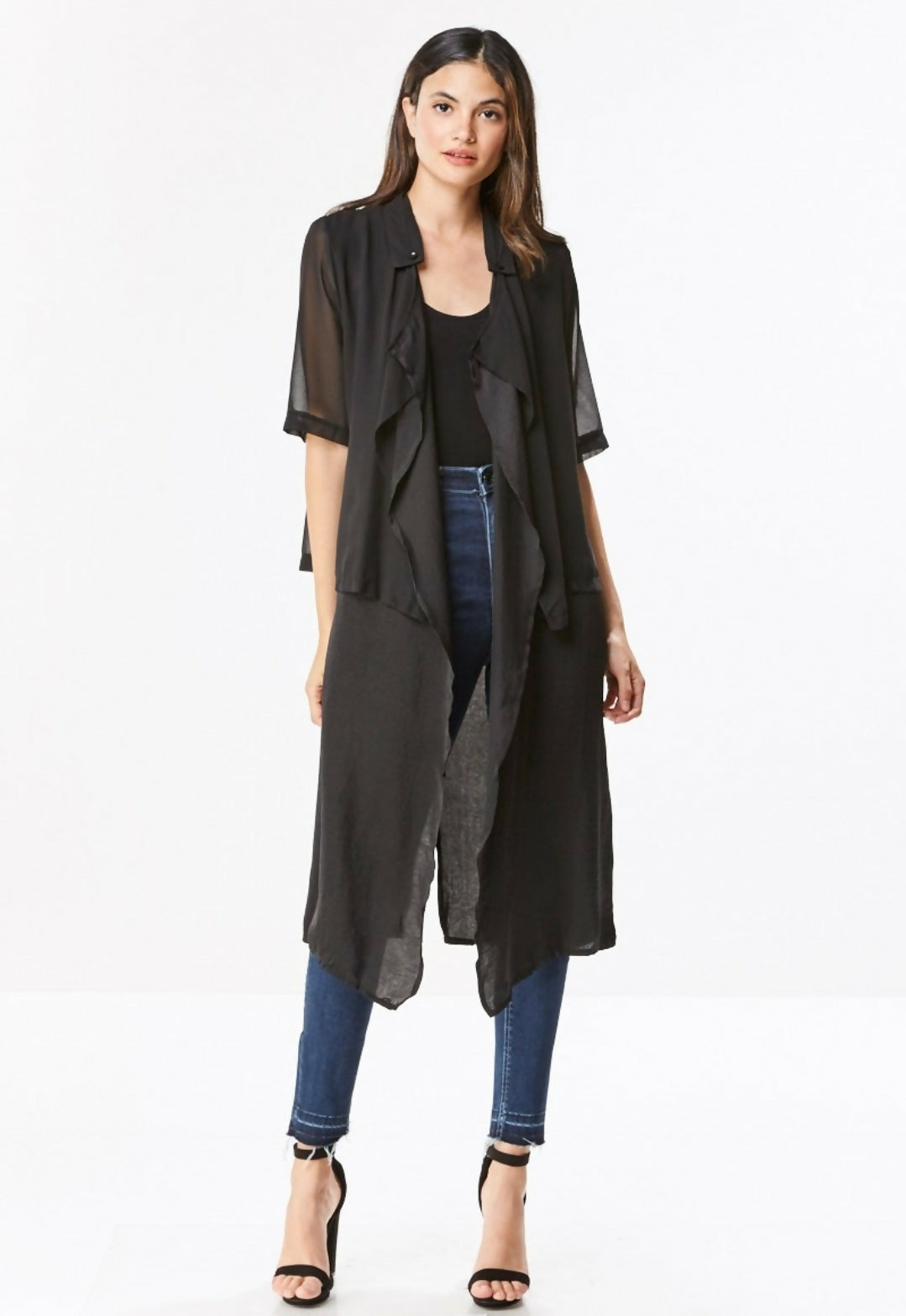 Boutique Double Layered Chiffon Coat- on Lucasgift