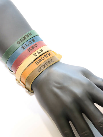 Pack of 10 LEATHER COMPANY BRACELETS, Bulk Leather Gifts for Employees/Clients- on Lucasgift