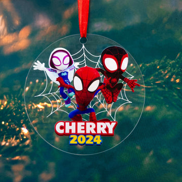 Personalized Spidey and His Amazing Friends, Custom Name Spidey Christmas Ornament- on Lucasgift