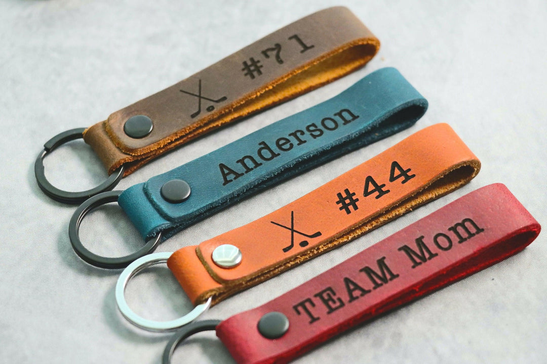 SLIM Hockey Keychain, Personalized Waterproof Sports Keychain, Team Gifts, Hockey Gift- on Lucasgift