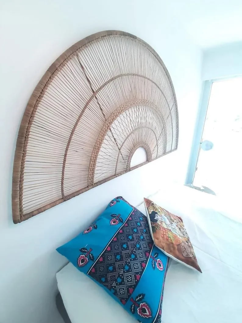 Half moon Queen Headboard//Hand made Malawi Wall hanging Headboard- on Lucasgift