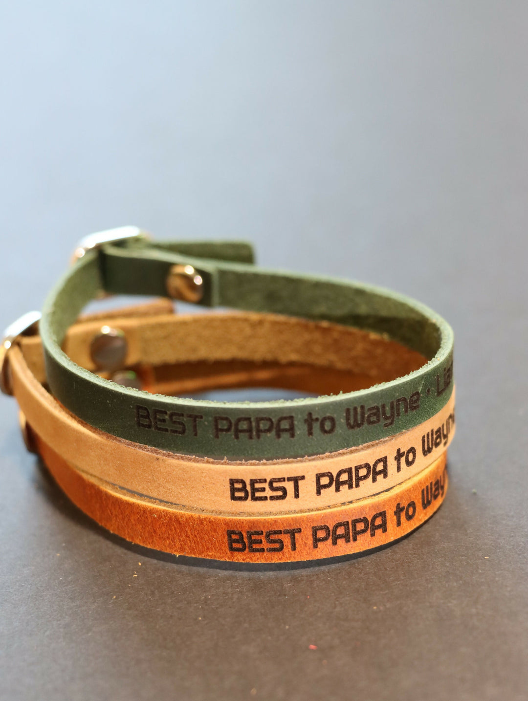 PAPA BRACELET, Leather Bracelet, Papa Gift, Gifts for Papa, Papa CHRISTMAS Gifts, Papa Gifts, Custom Papa Christmas Bracelet, Father gift- on Lucasgift