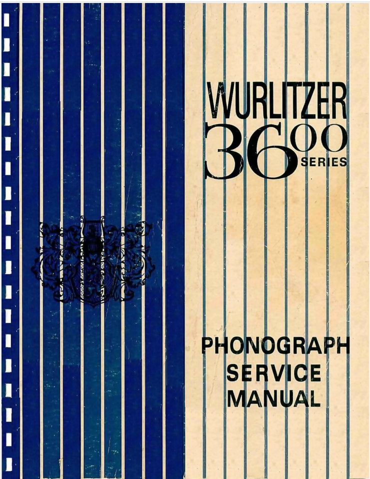 Wurlitzer 3600 Jukebox Service Manual- on Lucasgift
