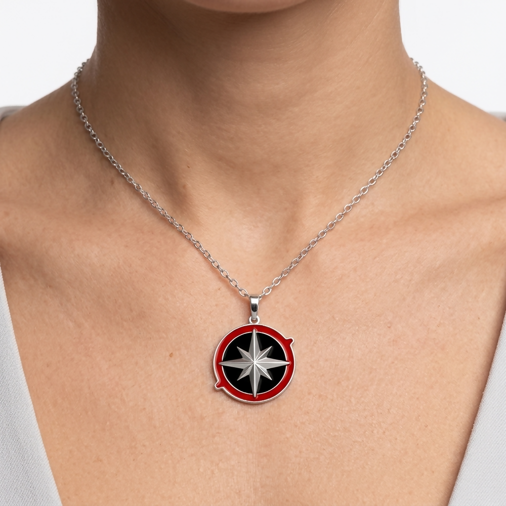 Compass necklace, engraved compass compass pendant personalized compass necklace, compass gift for her- on Lucasgift