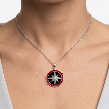 Compass necklace, engraved compass compass pendant personalized compass necklace, compass gift for her- on Lucasgift