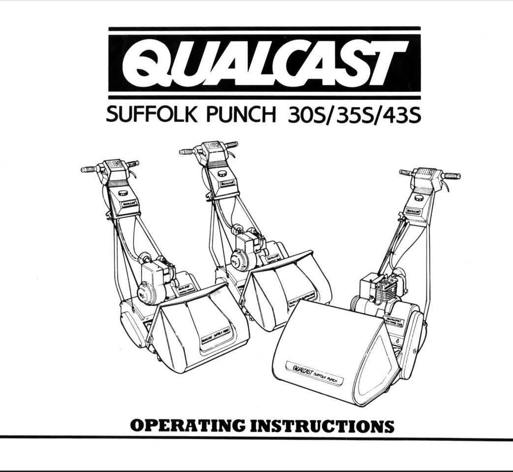 Qualcast Suffolk Punch 30s 35s 43s Operating Instructions Manual- on Lucasgift