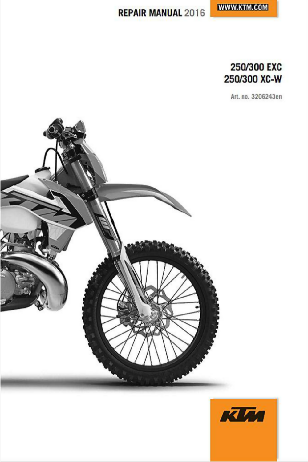 2016 KTM 250-300 EXC-XCW WORKSHOP SERVICE MANUAL