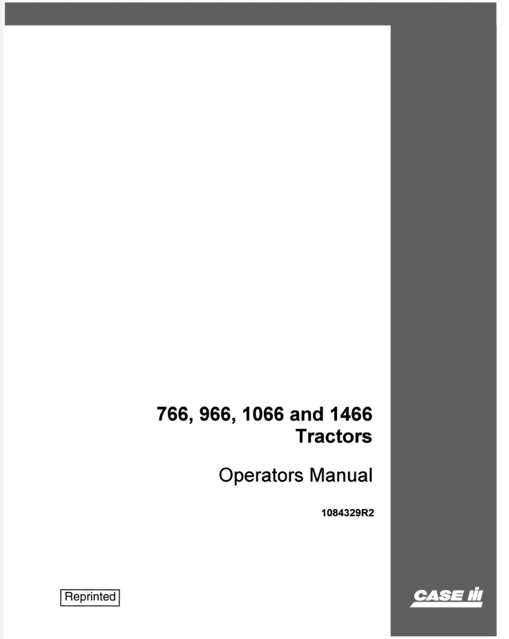 Case INTERNATIONAL 766 966 1066 1466 TRACTOR OPERATORS MANUAL- on Lucasgift