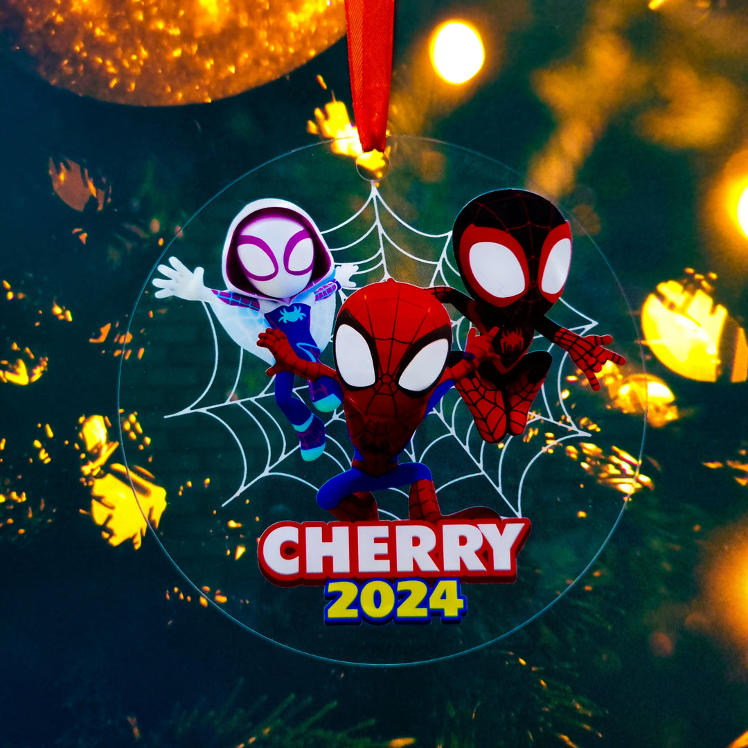 Personalized Spidey and His Amazing Friends, Custom Name Spidey Christmas Ornament- on Lucasgift