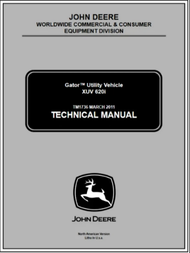 John Deere 620i Gator XUV ATV Technical Manual Service TM1736- on Lucasgift