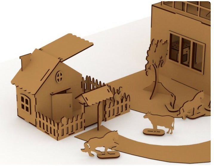 Dollhouse vector model for laser cut on plywood or plastic- on Lucasgift