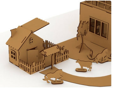 Dollhouse vector model for laser cut on plywood or plastic- on Lucasgift