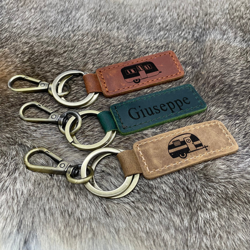 Vintage Trailer RV Accessory Camper Leather Keychain 14.90