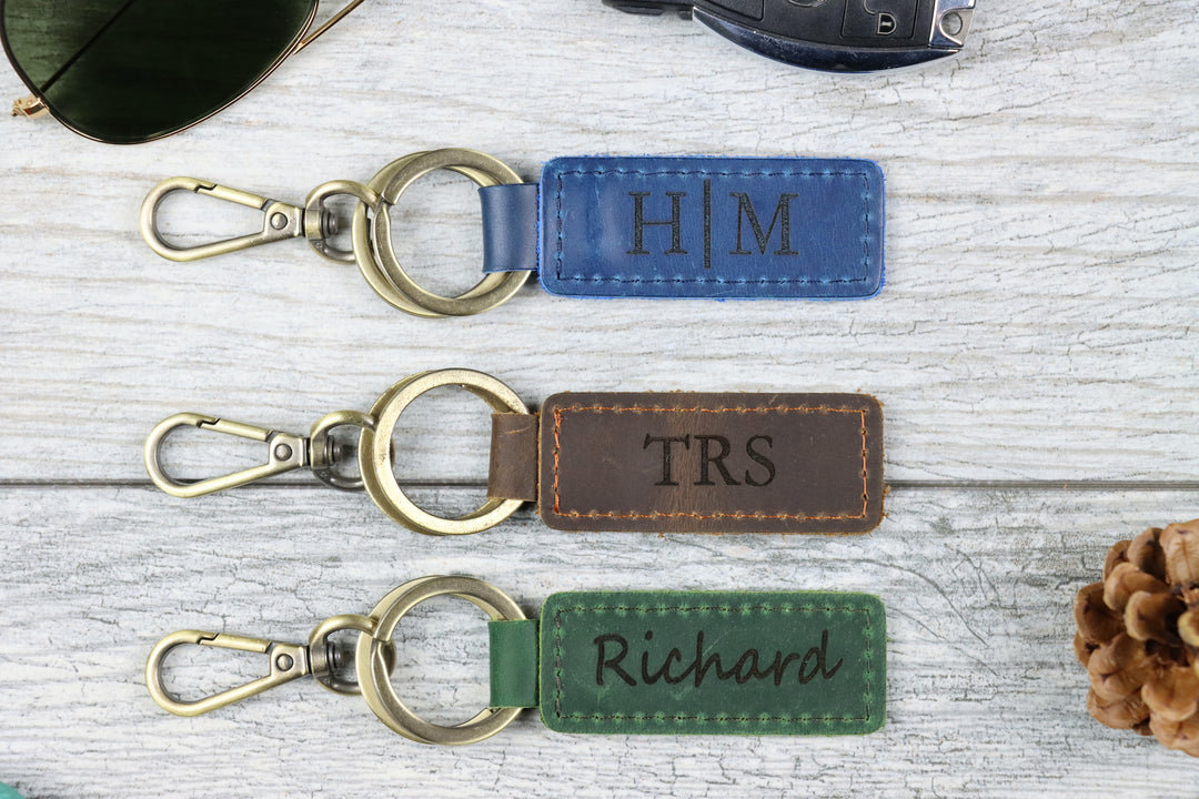15 pcs Blank Leather Keychains in Bulk, Wholesale