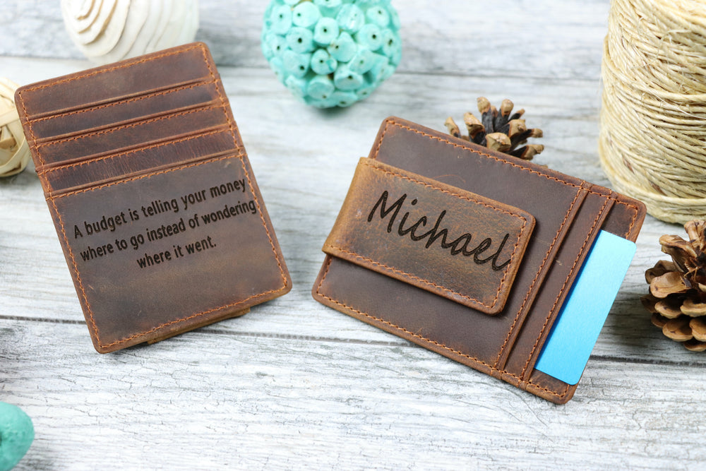 15 pcs+ Bulk Leather Money Clip Wallet Magnetic - Wholesale , Real Leather, Same Day Shipping, Free Shipping US-Lucasgift