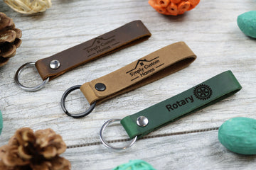 Bulk Customizable Slim Leather Keychains, Gift For Realtors
