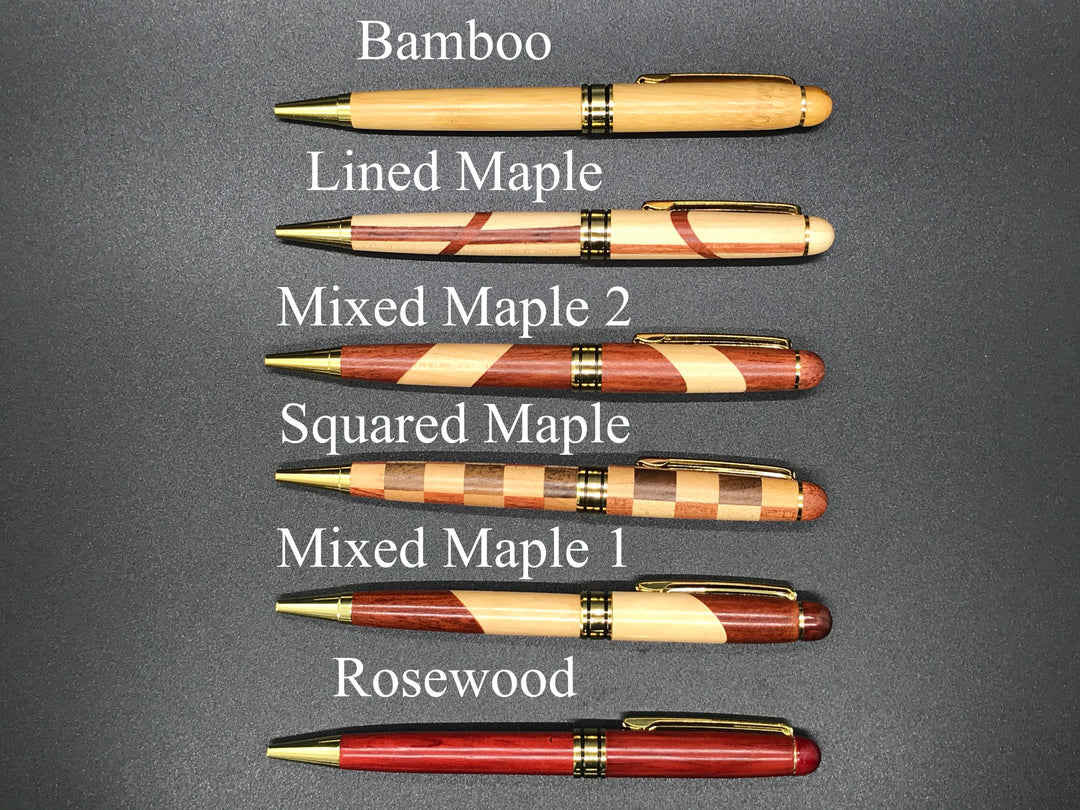 PERSONALIZED NATURAL Wood Pen, Engraved Wooden Pens, Custom Bamboo, Maple, Rosewood Pen 12.90